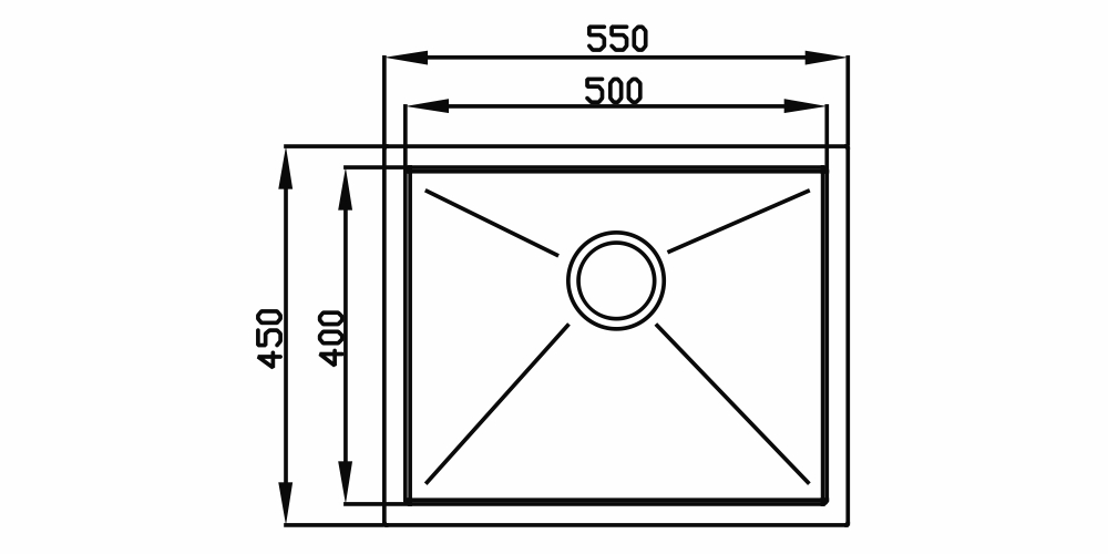 Imagem das dimensoes do produto QUADRATINO 500