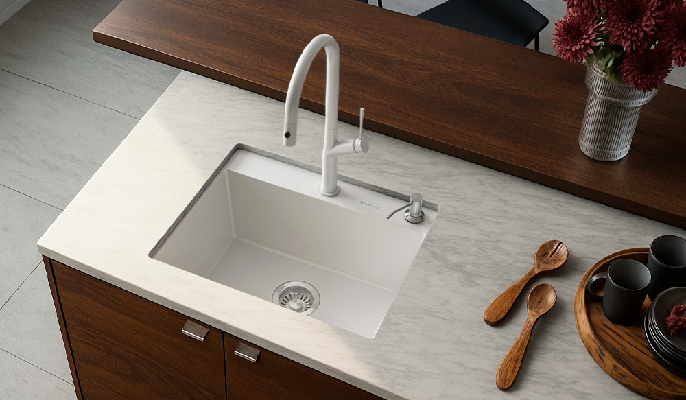 Cuba Millare Dupla de Quartzo Off White e Misturador Monocomando 400 White – De Bacco